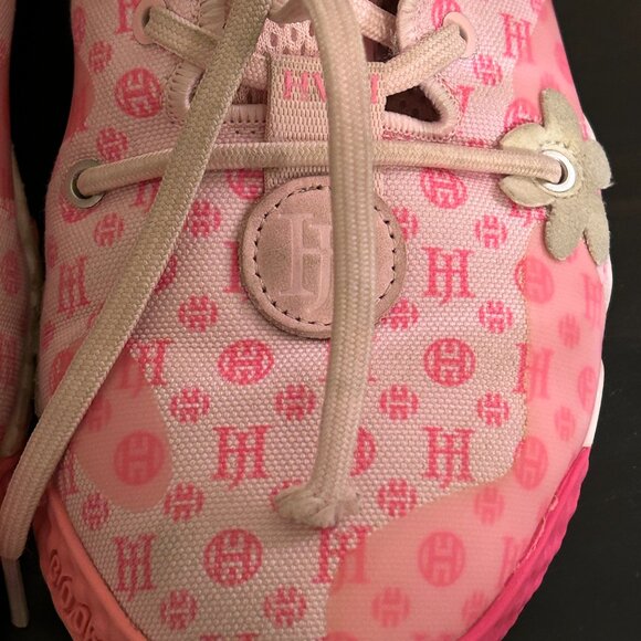 ADIDAS Harden Vol 6 Pink Monogram Athletic Sneakers Sz 6 Mens 8 Womens - Picture 5 of 8
